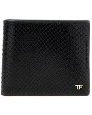 Tom Ford Portafoglio stampa serpente - Nero