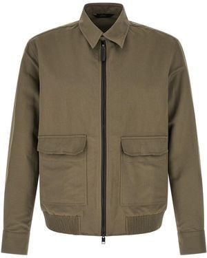 Brioni Linen Cotton Blouson - Green