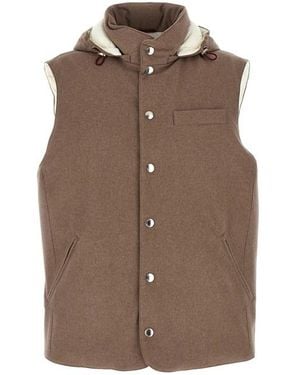 Brunello Cucinelli Gilet Lana Imbottito - Marrone