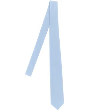 AURALEE Finx Washed Twill Tie - Blue