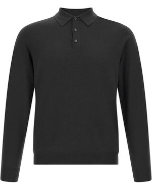Zanone Flexwool Wool Polo Shirt - Black