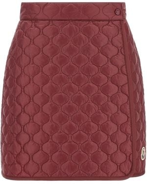 Moncler Gonna 'Square Quilting' - Rosso