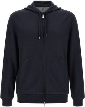 Brunello Cucinelli Cashmere And Silk Hoodie - Blue