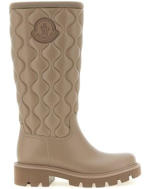 Moncler Tall Boots Quilted Texture - Brown