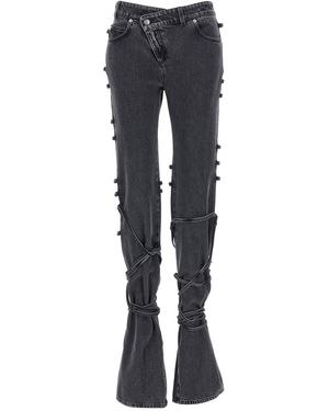 McQueen Jeans Mit Asymmetrischem Verschluss - Blau