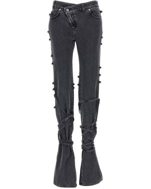 McQueen Mcqueen Jeans Asymmetric Closure - Blue