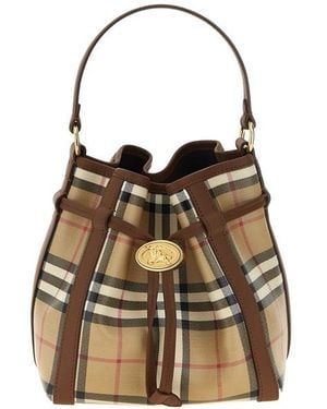 Burberry Secchiello Check Mini - Marrone