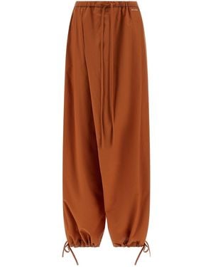 Marni Diagonal Draping Trousers - Brown