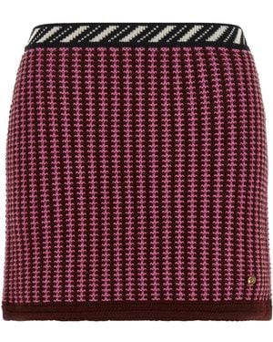 Versace Crochet Knit Skirt - Red