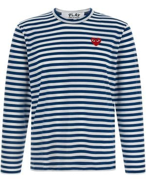 COMME DES GARÇONS PLAY Emblem Heart' T-Shirt - Blue