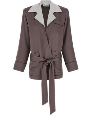 The Attico Viscose Blazer - Brown