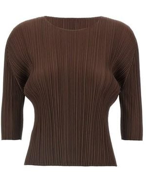 Pleats Please Issey Miyake Top 'Monthly Colors: March' - Marrone