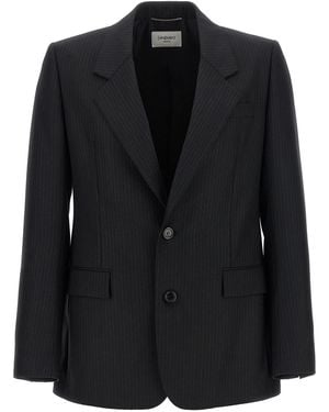 Saint Laurent Pinstripe Blazer - Black
