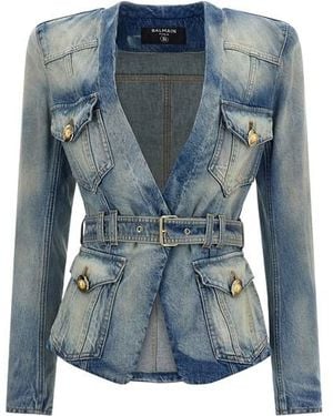 Balmain Denim Blazer - Blue