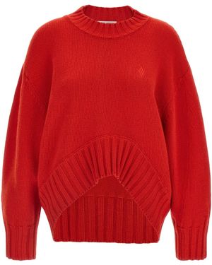 The Attico Asymmetrical Hem Jumper - Red