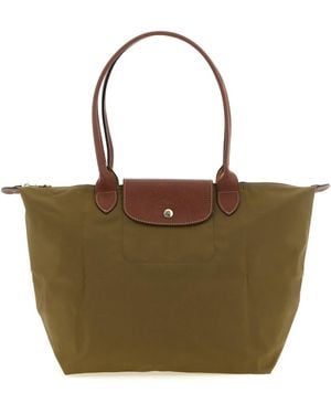 Longchamp 'le Pliage Original L' Shoulder Bag - Metallic