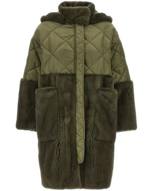Blancha Nylon Diamond-Visone Fur - Green
