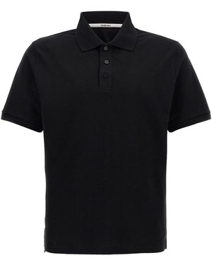 Saint Laurent Logo Embroidery Polo Shirt - Black