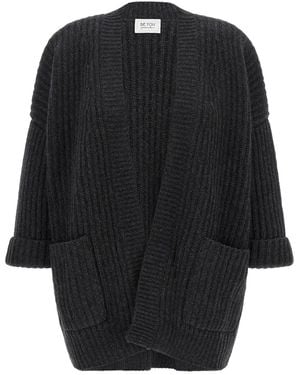 Be You Gerippter Kaschmir-Cardigan - Schwarz