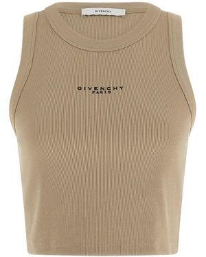 Givenchy ' Paris' Print Top - Natural