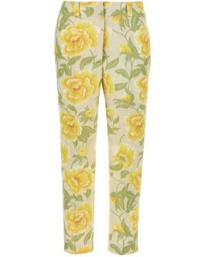 KENZO ' Peonies' Trousers - Yellow