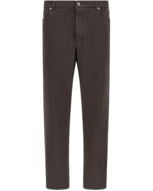 Brunello Cucinelli Garment-dyed Denim Jeans - Grey
