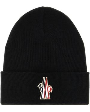 Moncler Mütze Mit Logoaufnäher - Schwarz
