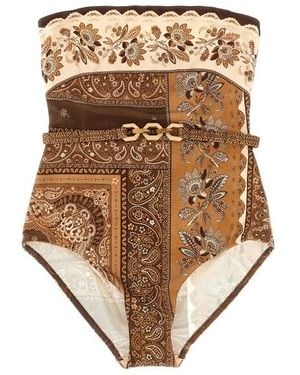 Zimmermann 'lucky Bandeau' One-piece Swimsuit - Natural