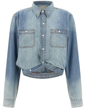 R13 Hemd "Wrap Around" - Blau