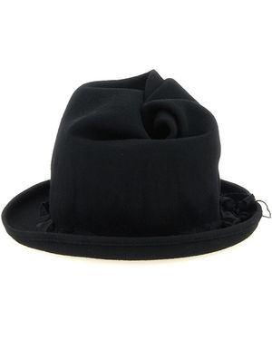 Yohji Yamamoto Sculptural Crown Hat - Black