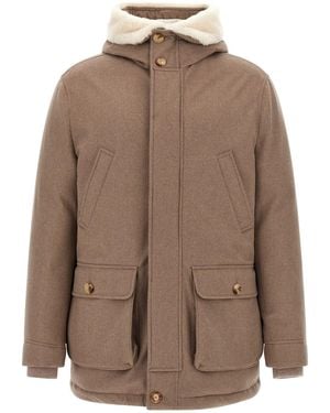 Brunello Cucinelli Flannel Down Jacket - Brown