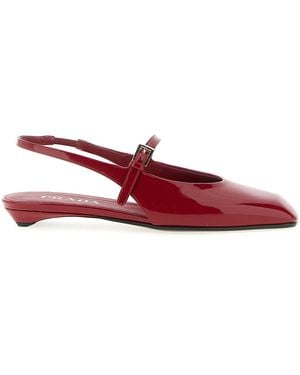 Prada Patent Leather Slingback - Red