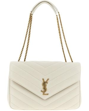 Saint Laurent 'loulou' Large Shoulder Bag - White