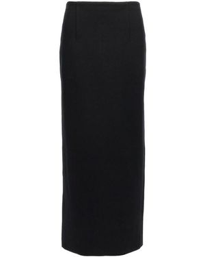 AURALEE Gonna Maglia Double Face - Nero