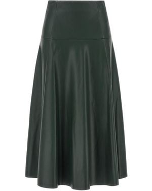 Nude Eco-leather Skirt - Green