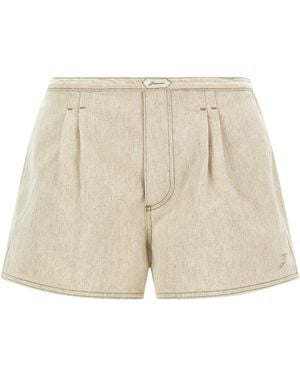 Jacquemus Shorts With Front Pleats - Natural