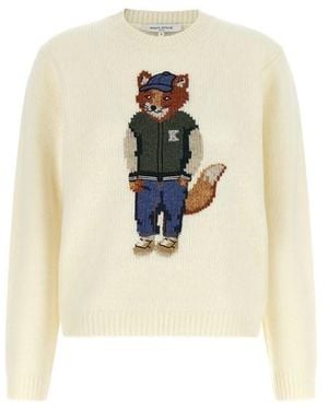 Maison Kitsuné Maglione 'Dressed Fox' - Bianco