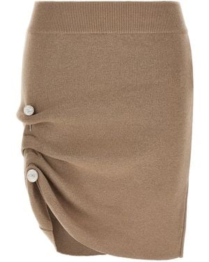 GIUSEPPE DI MORABITO Jewel Pin Skirt - Brown