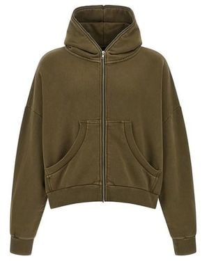 Entire studios 'eternal Zip Washed' Hoodie - Green