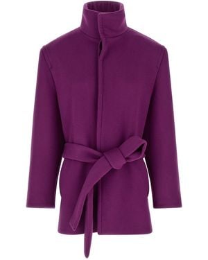 Saint Laurent Double-face Wool Coat - Purple