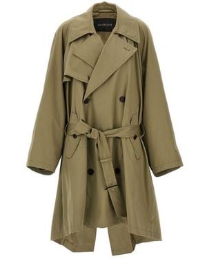Balenciaga Trench 'Draped Neck' - Verde