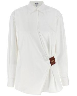 Loewe Camicia Drappeggiata - Bianco
