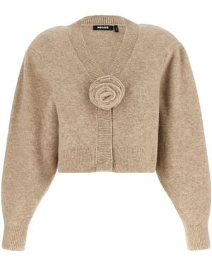 ROTATE BIRGER CHRISTENSEN 3d Flower Knit Cardigan - Natural