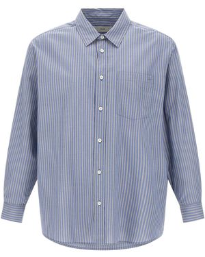 DUNST Striped Cotton Shirt - Blue