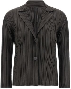Pleats Please Issey Miyake The 'Pleats' Blazer - Black