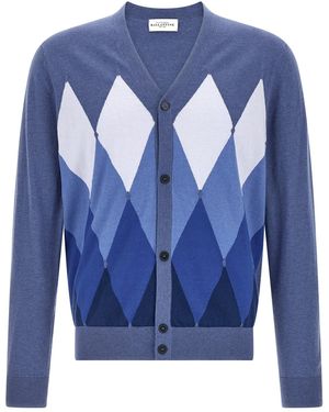 Ballantyne Cardigan Argyle - Blue