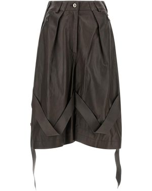 The Attico Bermuda-Shorts Aus Braunem Leder - Grau