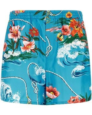 Gucci Floral Print Shorts - Blue