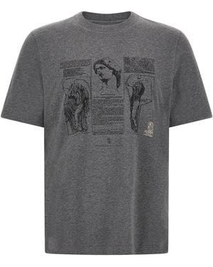 Brunello Cucinelli 'partenone' T-shirt - Grey