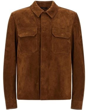 Tom Ford Overshirt Suede - Marrone